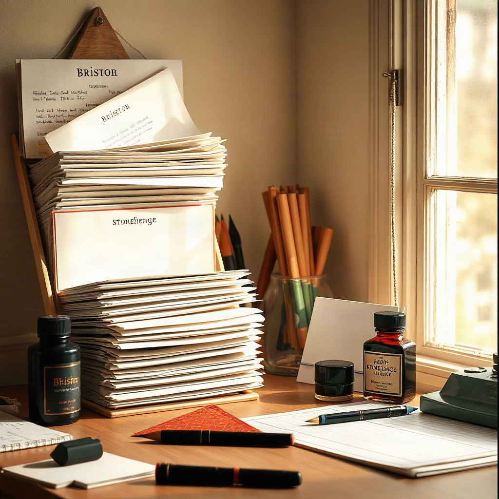 Paper stocks and ink on a studio rack